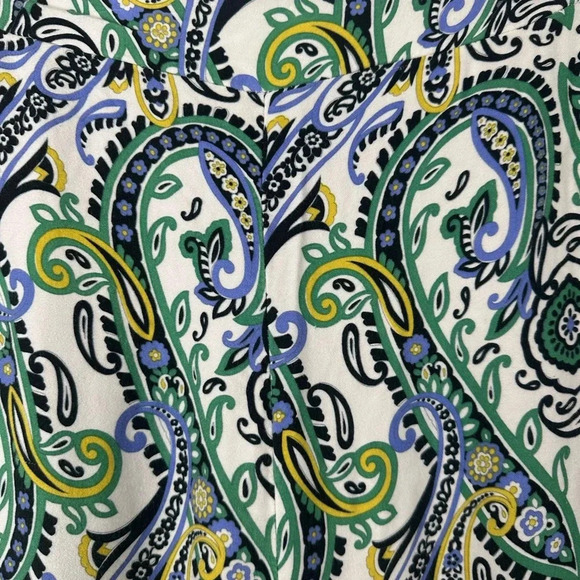 Haute Hippie Pants Size XL Wide Leg Paisley Green Maximalist Dopamine Boho - Picture 9 of 9